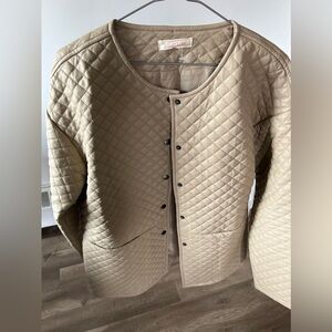 Veste Semi Cuir matelassé beige crème fait  M marque Solitaire neuve
